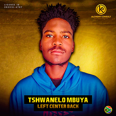 Tshwanelo Mbuya- Left Center Back